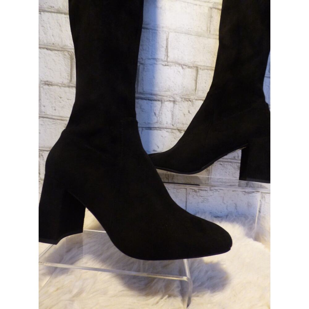 Jeffrey Campbell Black Suede Parisah Over the Knee Boots 7.5 NEW - Picture 2 of 7